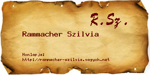 Rammacher Szilvia névjegykártya